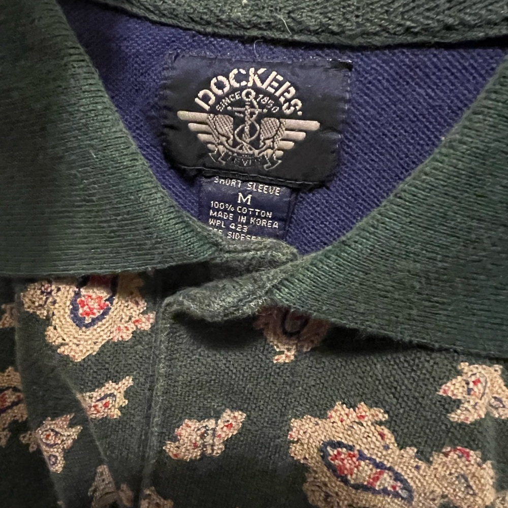 Dockers Green Patterned Polo Shirt